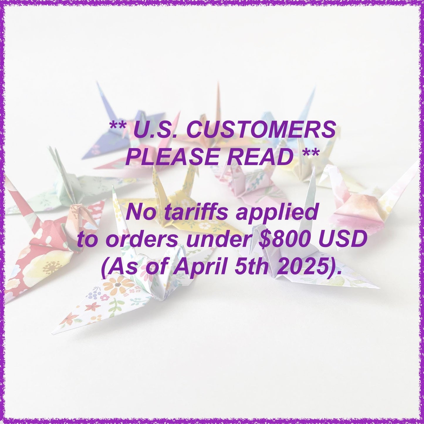 Set of Floral Pattern Origami Crane Place Card Holders