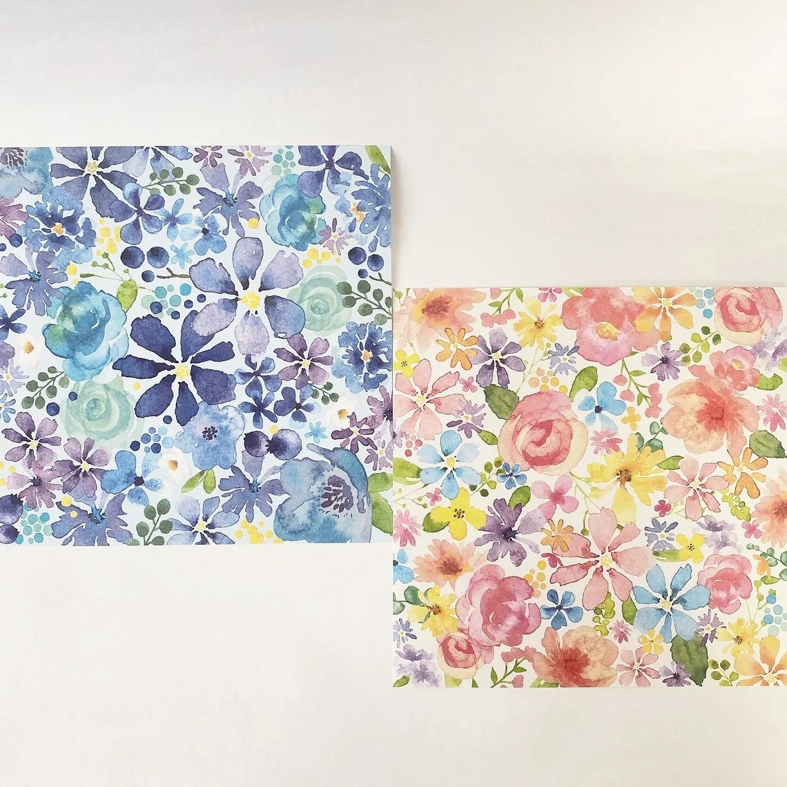 Set of Floral Pattern Origami Crane Place Card Holders