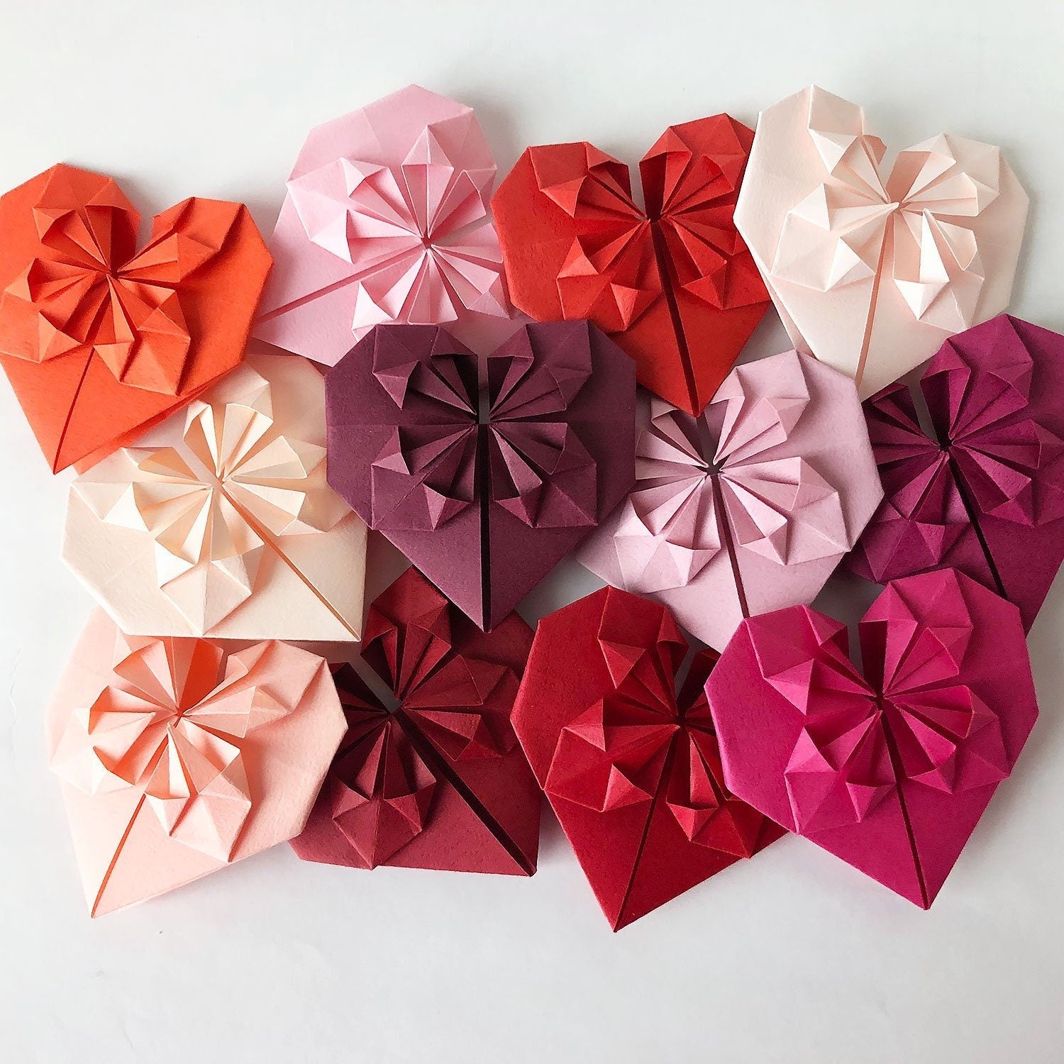 Origami Paper Hearts